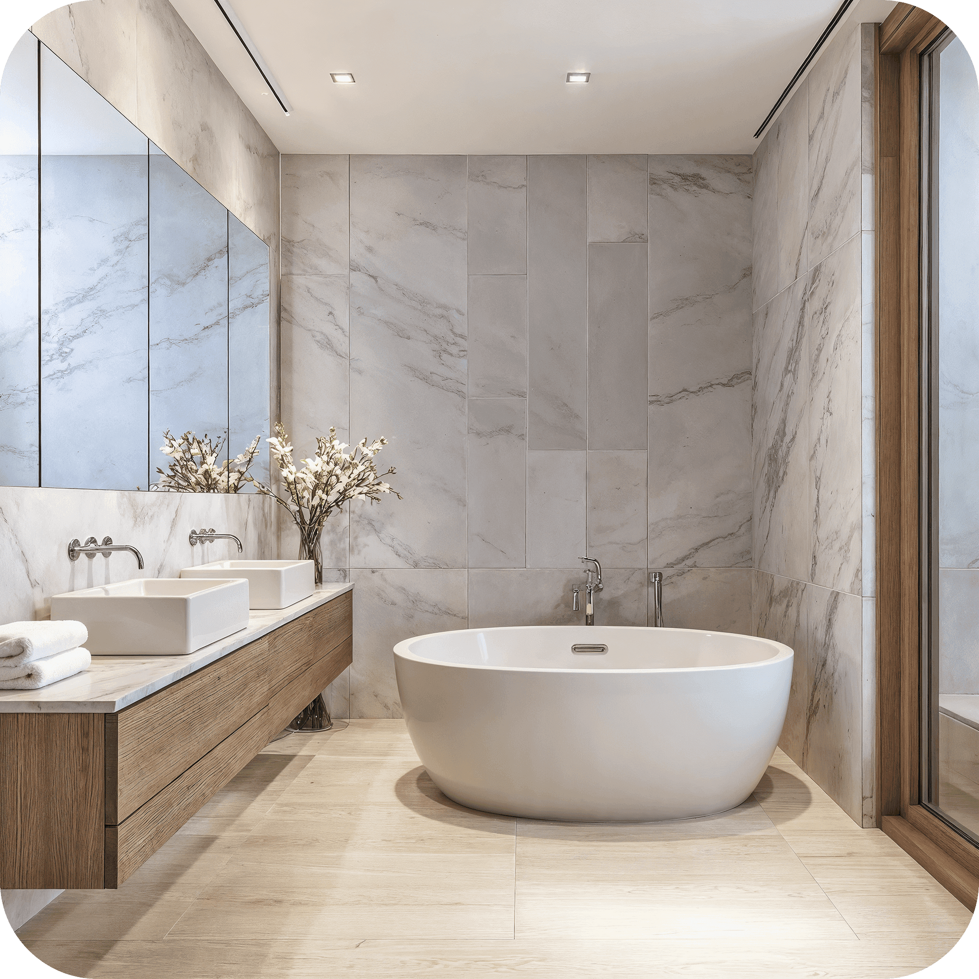 Illustration of bathroom tiling services