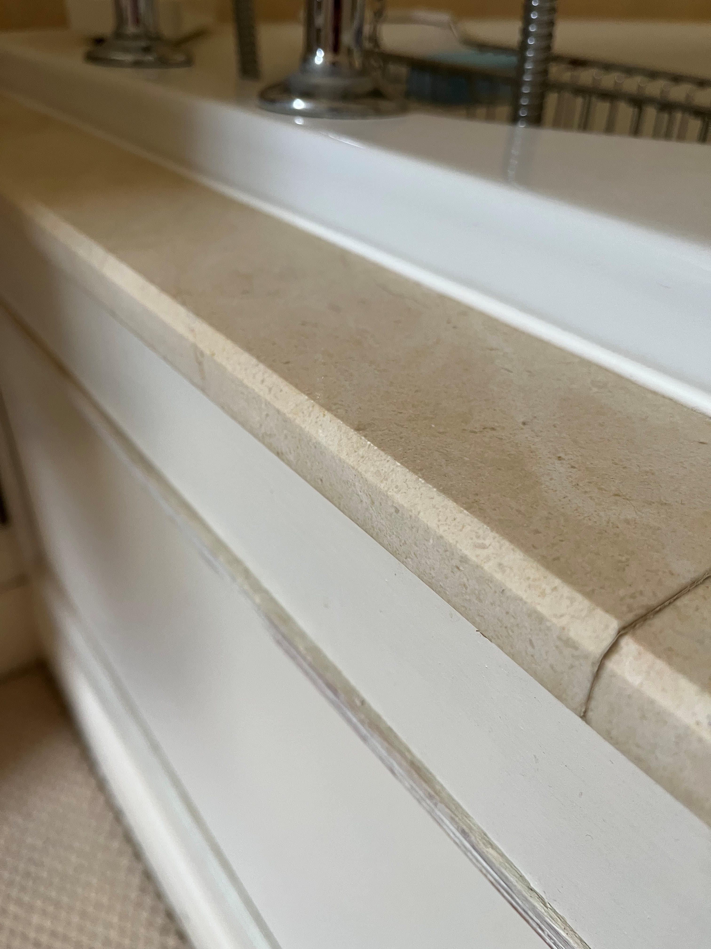 Cream Marfil Marble Shelf – One Edge Finished
